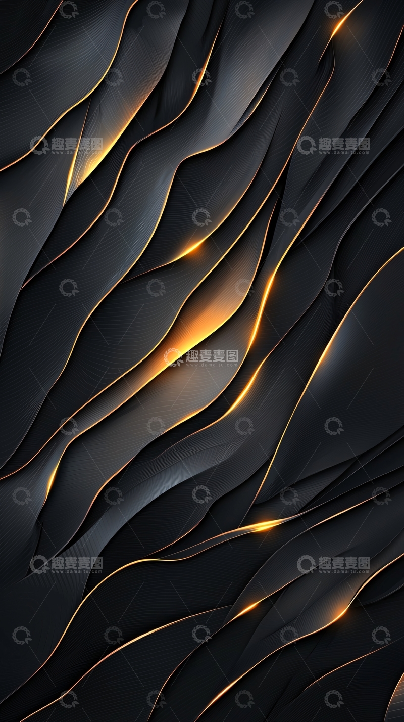 高清大图下载【趣麦麦图】黑色曲线背景
