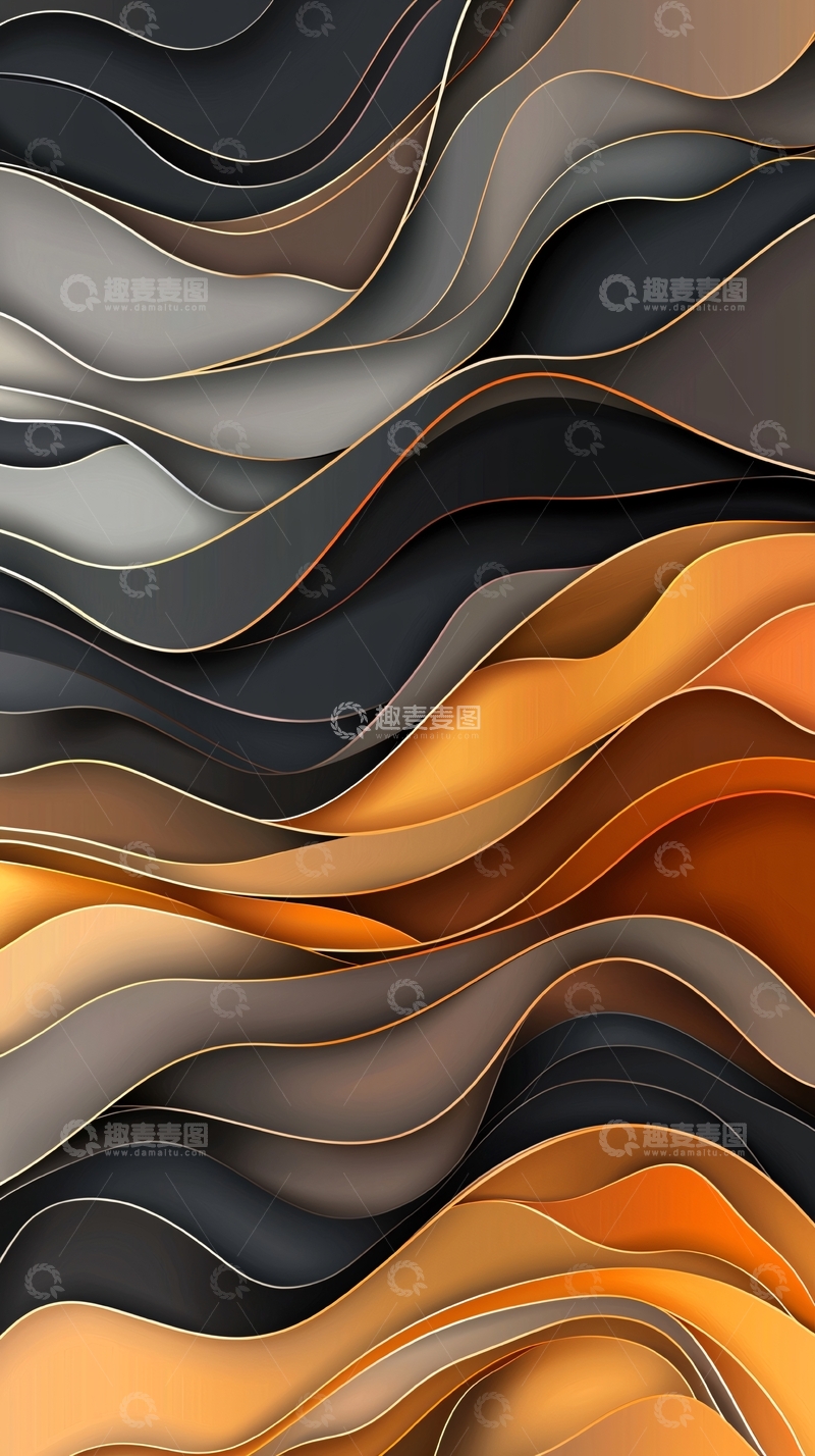 高清大图下载【趣麦麦图】抽象艺术波浪线条