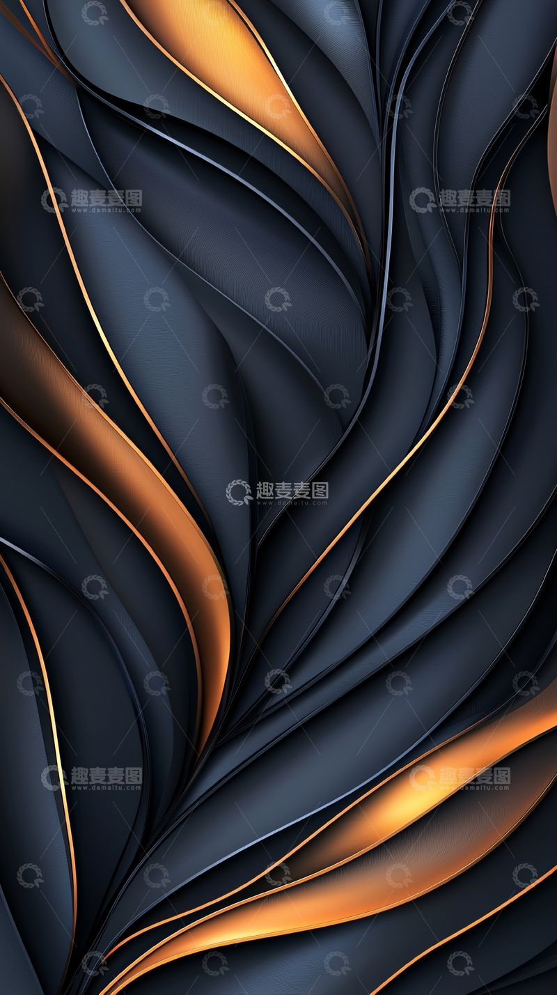 高清大图下载【趣麦麦图】黑色金色线条抽象背景