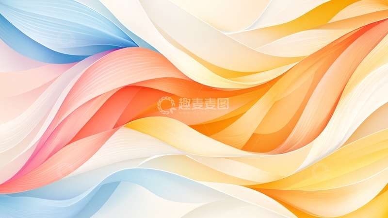 高清大图下载【趣麦麦图】彩色流动线条背景