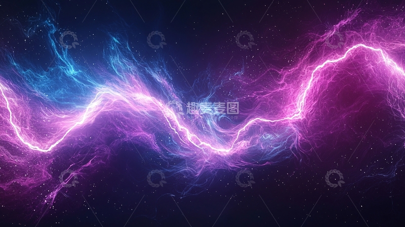 高清大图下载【趣麦麦图】紫色蓝色闪电光效