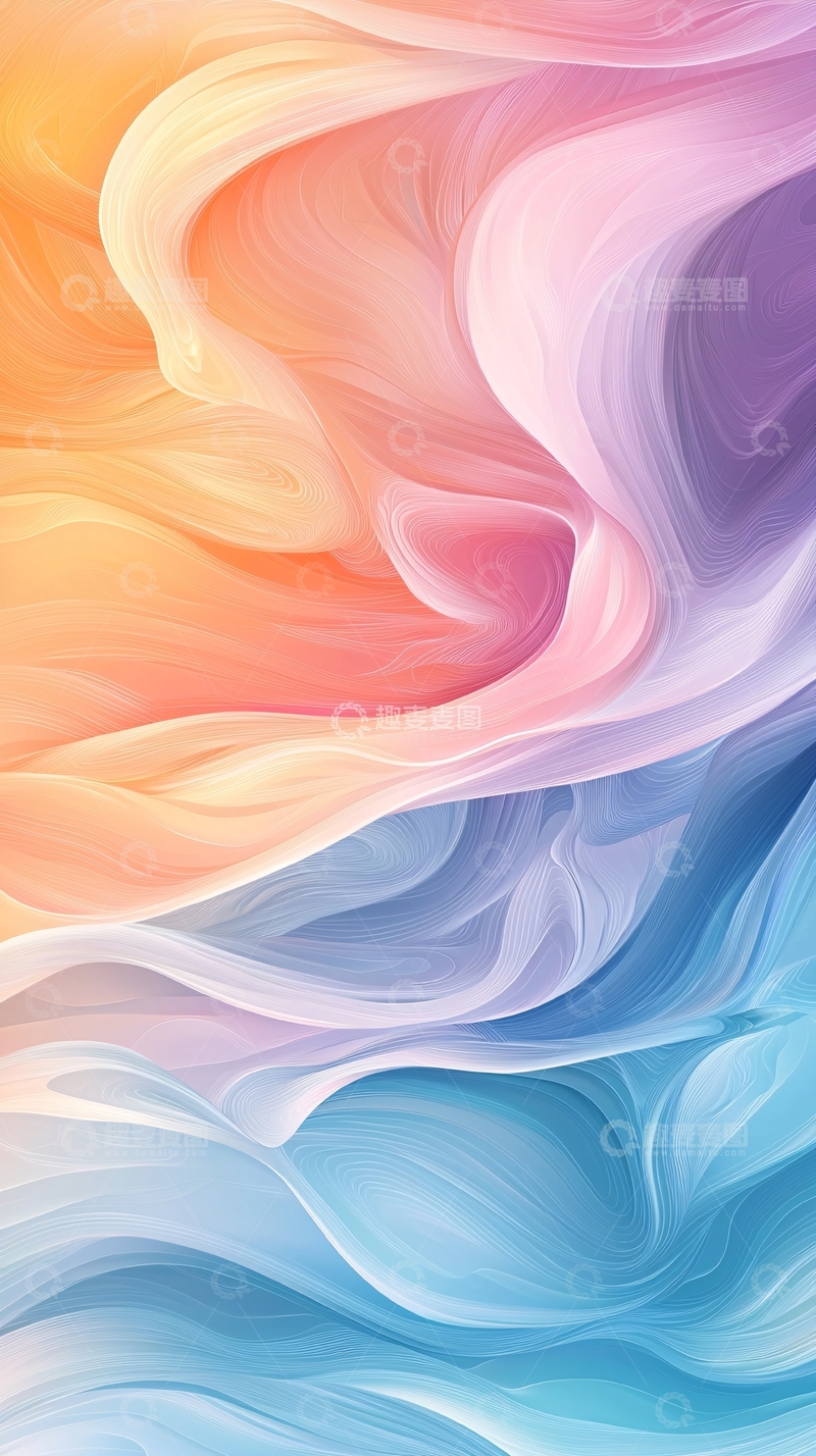 高清大图下载【趣麦麦图】抽象色彩流动渐变
