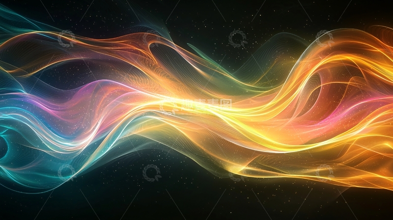 高清大图下载【趣麦麦图】彩色光线流动抽象背景