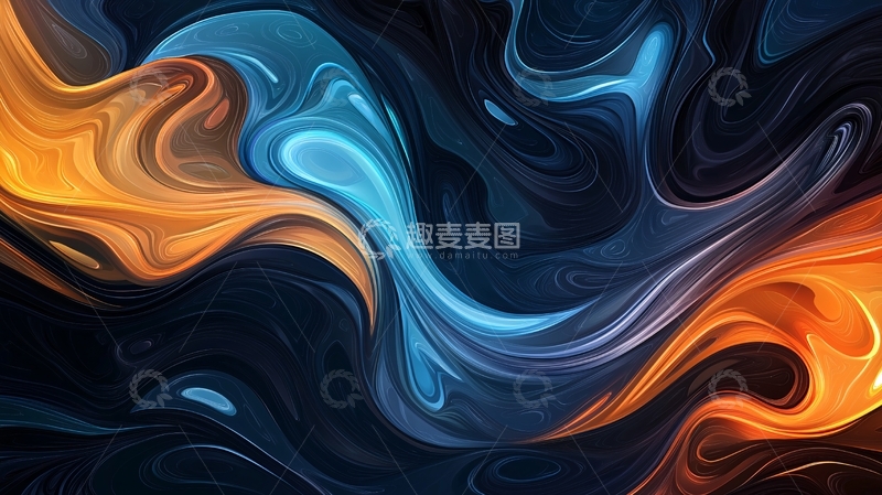 高清大图下载【趣麦麦图】抽象水彩漩涡背景