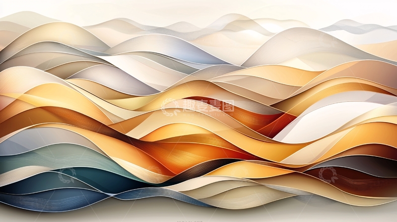 高清大图下载【趣麦麦图】抽象波浪渐变艺术背景