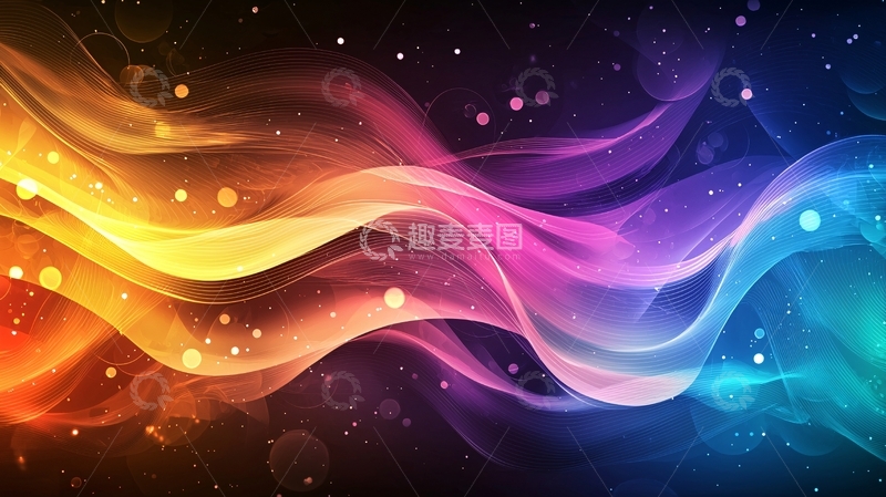 高清大图下载【趣麦麦图】绚丽色彩流动光影