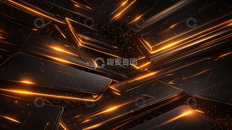 高清大图下载【趣麦麦图】黑色金色线条交错