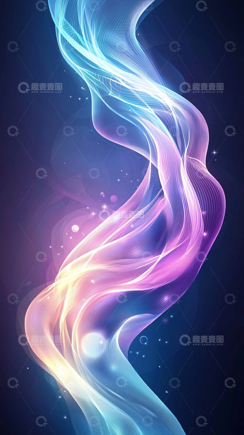 高清大图下载【趣麦麦图】抽象彩色光线流动效果图