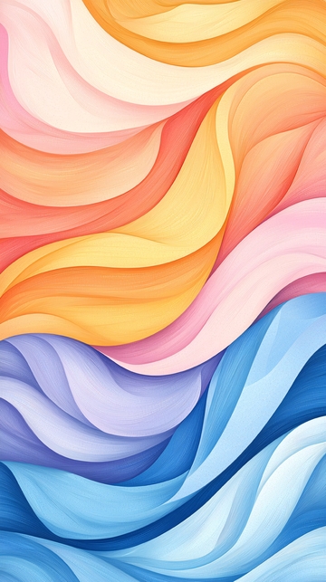 抽象水彩波浪曲线