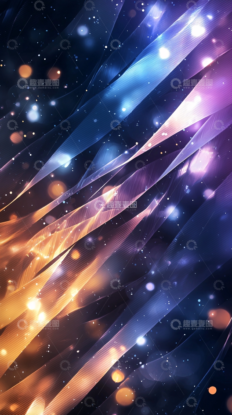 高清大图下载【趣麦麦图】抽象渐变光线和散景