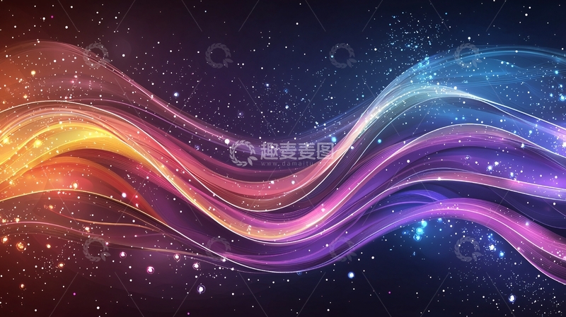 高清大图下载【趣麦麦图】彩色流线型背景