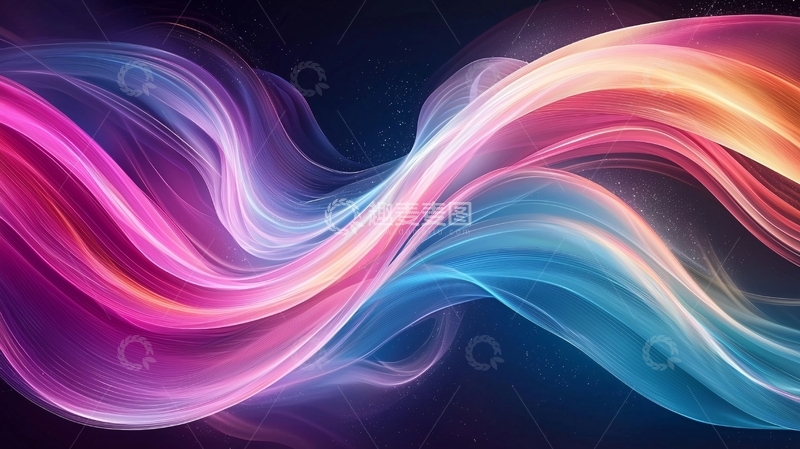 高清大图下载【趣麦麦图】彩色流线型背景图