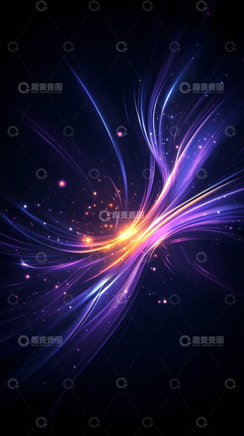 高清大图下载【趣麦麦图】绚丽光线汇聚的抽象背景