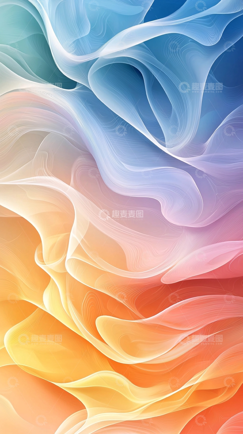 高清大图下载【趣麦麦图】渐变色烟雾流体背景