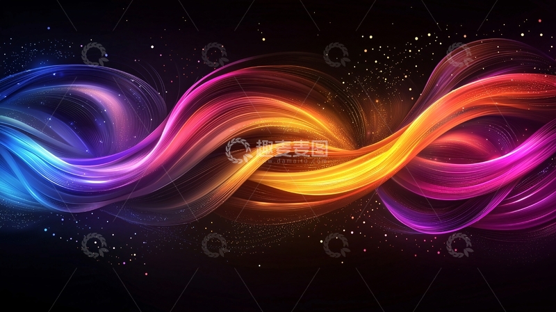 高清大图下载【趣麦麦图】彩色光线流动抽象背景