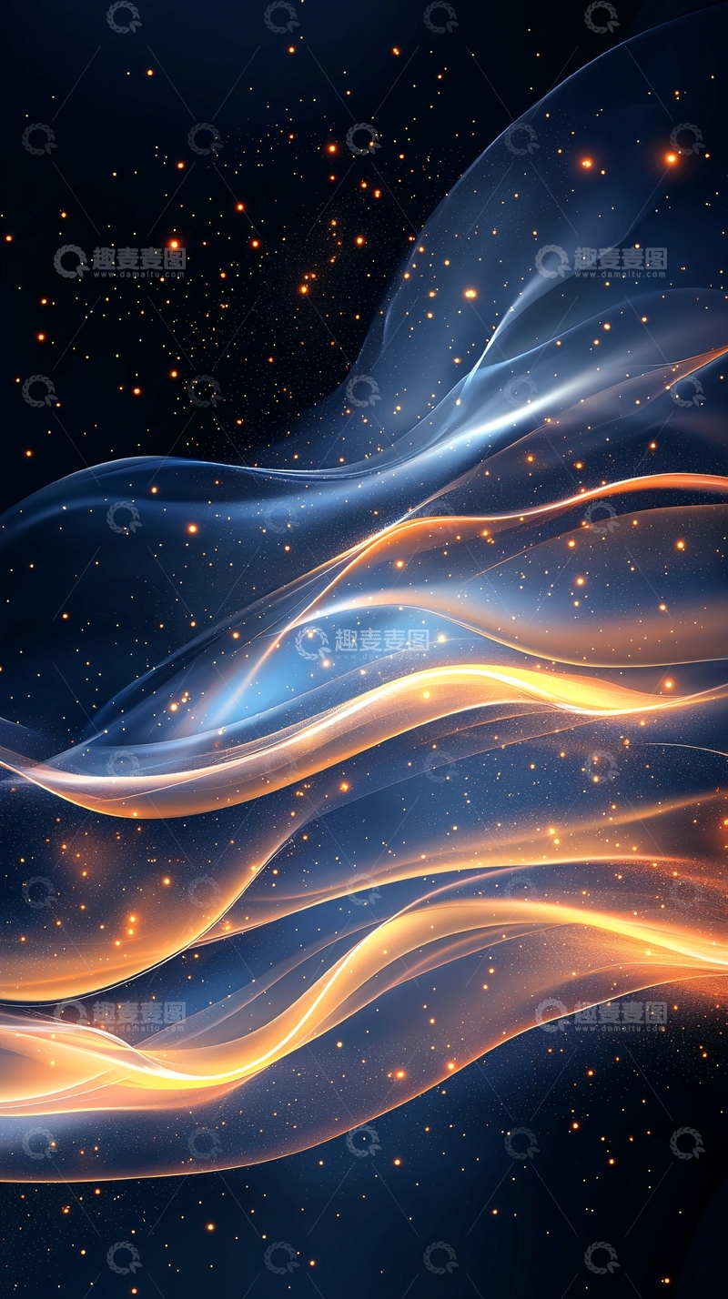 高清大图下载【趣麦麦图】金色光晕下的蓝色星空