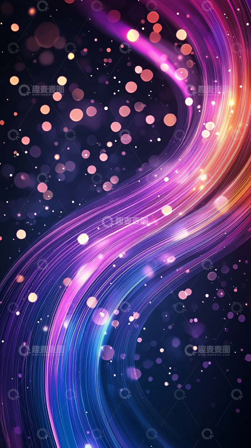 高清大图下载【趣麦麦图】绚丽光线与散景的抽象背景