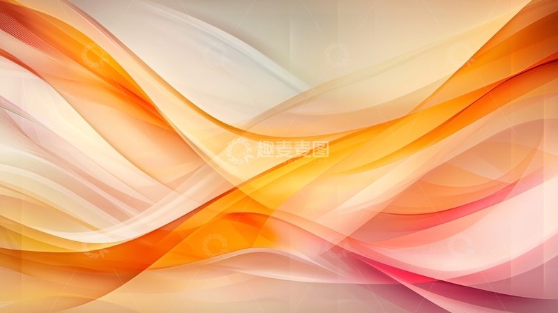 高清大图下载【趣麦麦图】橙色粉色渐变流动曲线