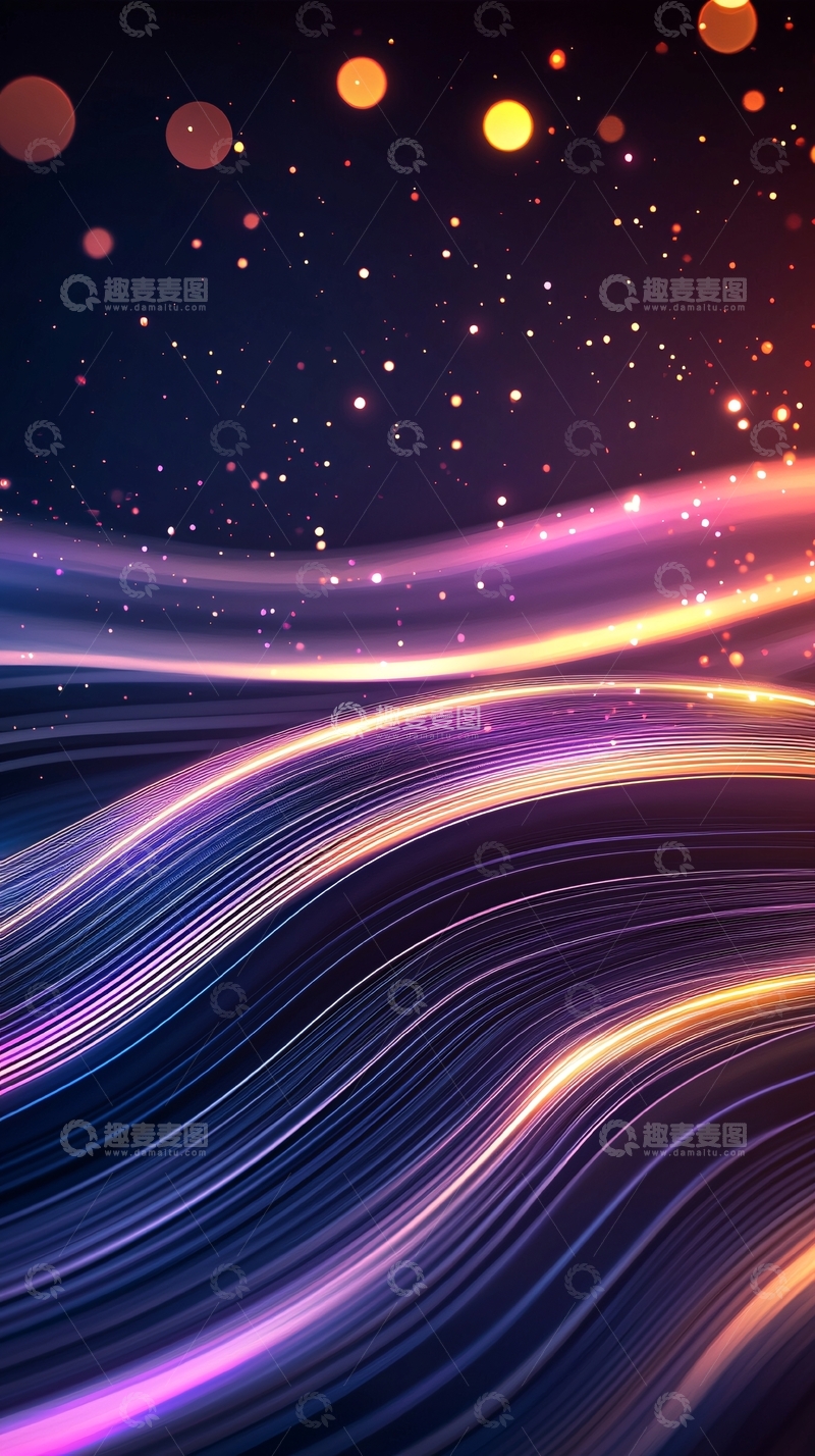 高清大图下载【趣麦麦图】紫色光线流动