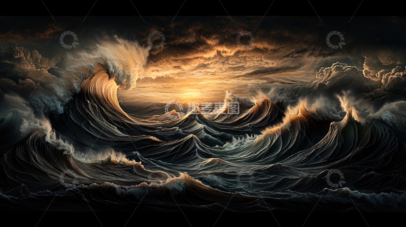 高清大图下载【趣麦麦图】波涛汹涌的海面
