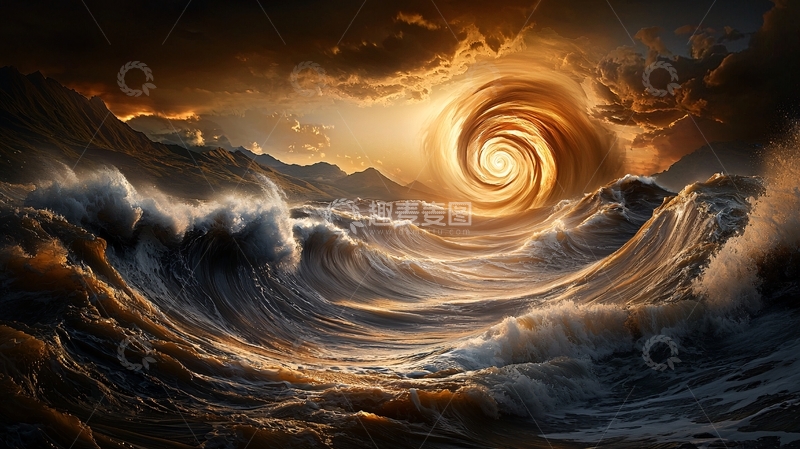 高清大图下载【趣麦麦图】波涛汹涌的海面