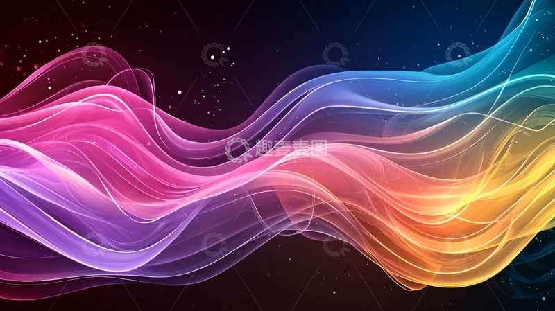 高清大图下载【趣麦麦图】彩色光线流动抽象背景