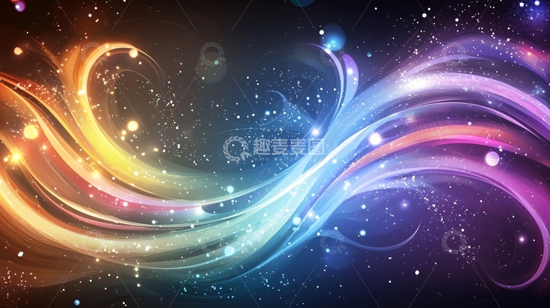 高清大图下载【趣麦麦图】彩色光线流动抽象背景