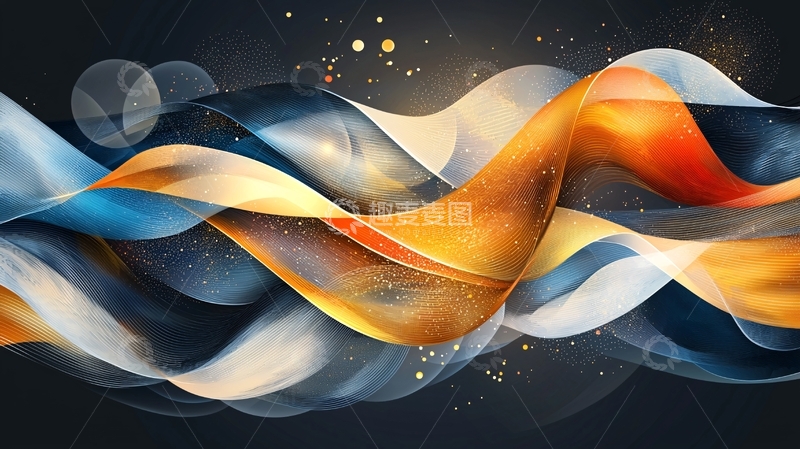高清大图下载【趣麦麦图】抽象波浪渐变艺术背景