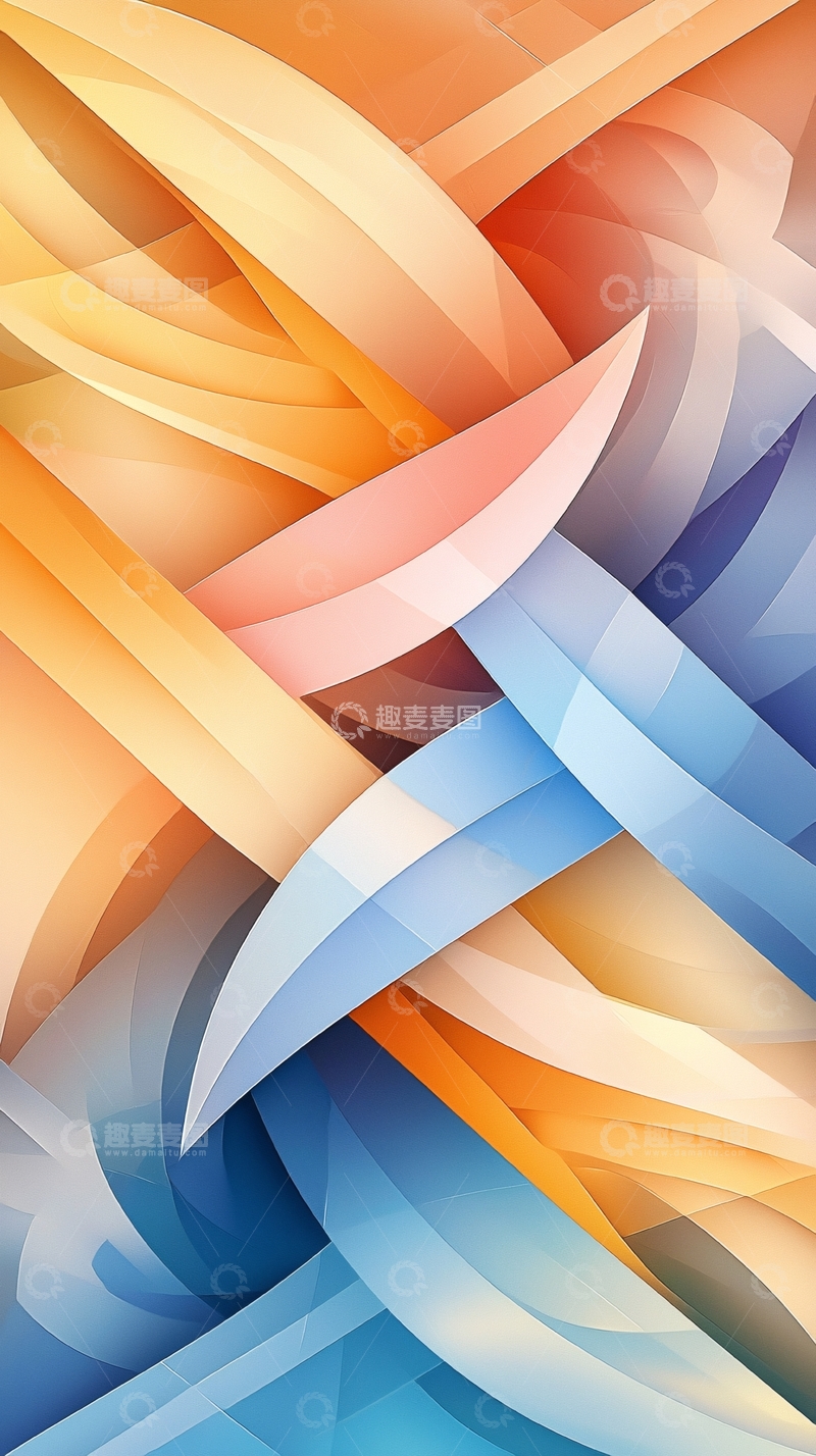 高清大图下载【趣麦麦图】抽象几何彩色线条