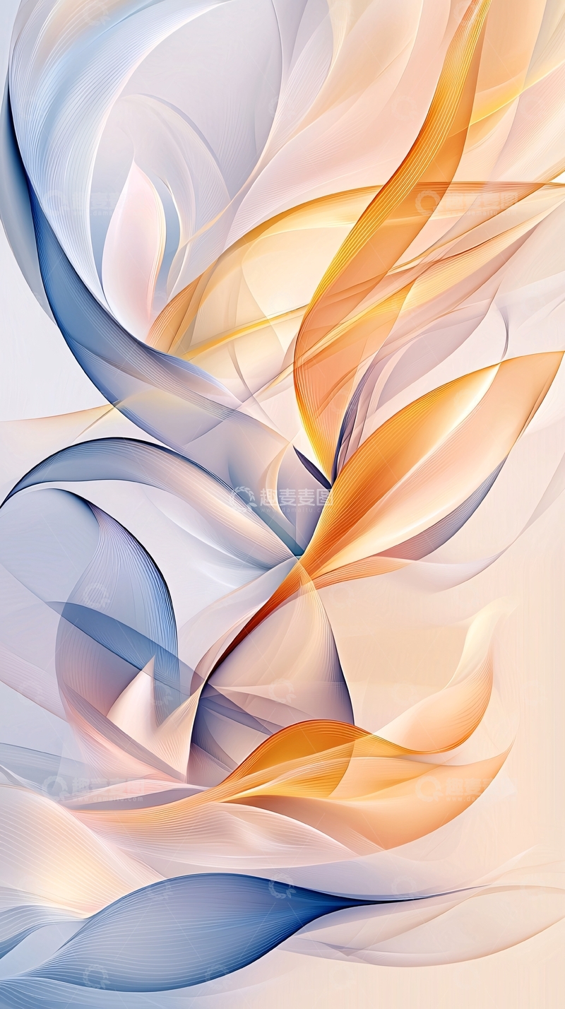 高清大图下载【趣麦麦图】抽象花瓣柔和曲线