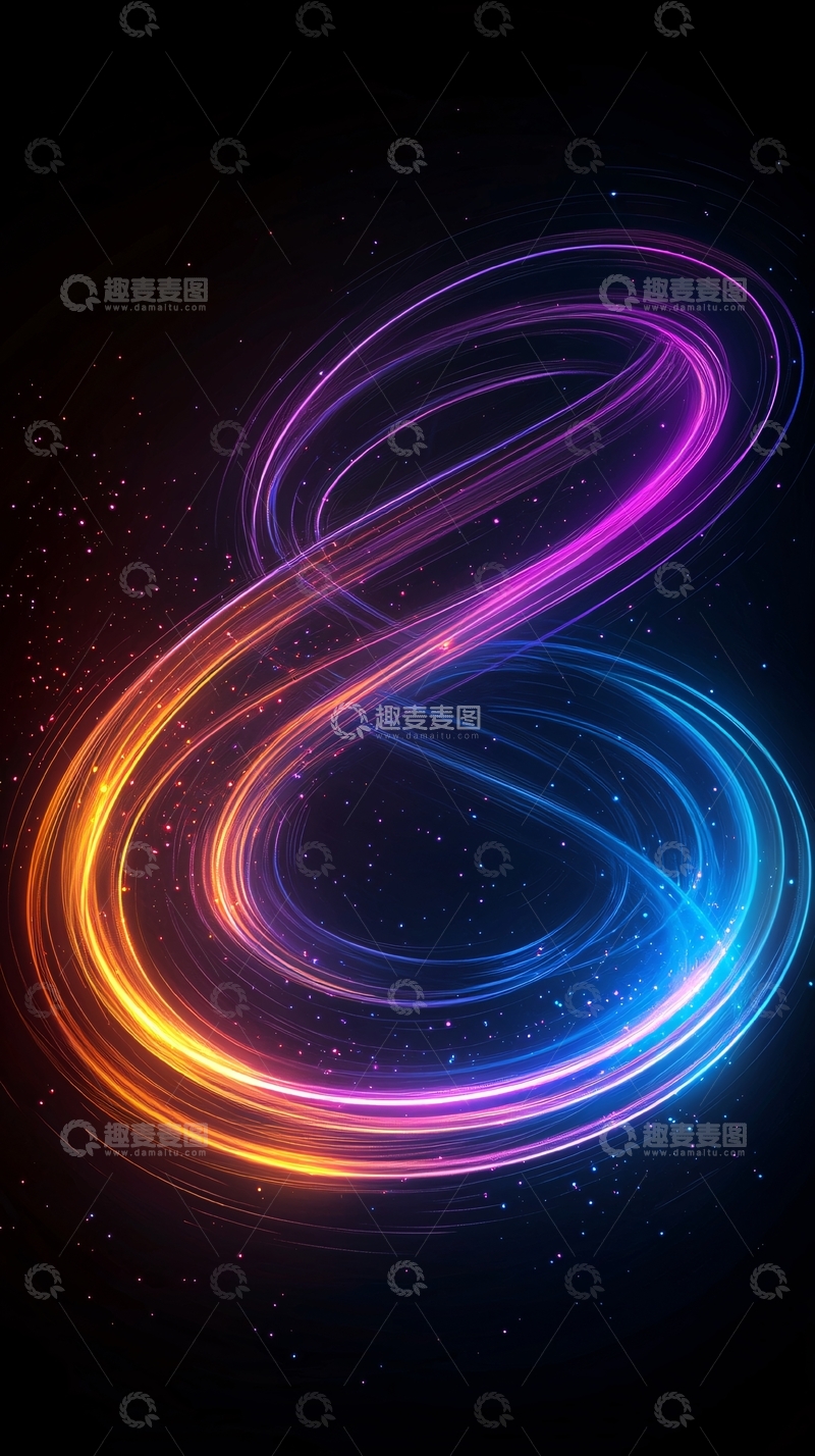 高清大图下载【趣麦麦图】彩色光线轨迹背景