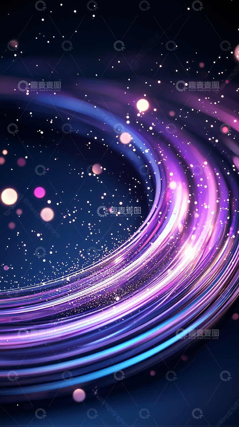 高清大图下载【趣麦麦图】紫色光环与星点背景