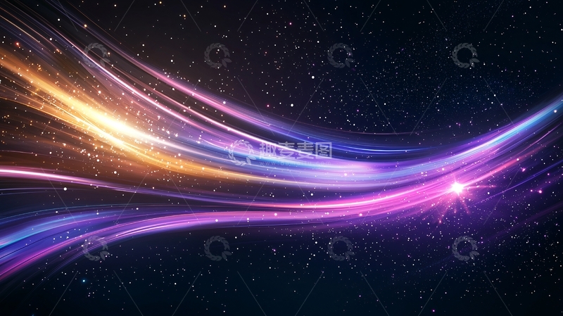 高清大图下载【趣麦麦图】绚丽的光线穿梭夜空