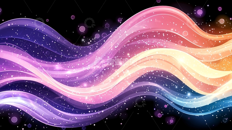 高清大图下载【趣麦麦图】梦幻渐变色彩流动线条