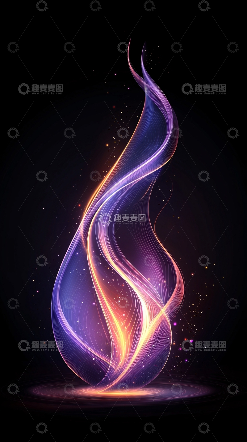 高清大图下载【趣麦麦图】紫色火焰抽象光效