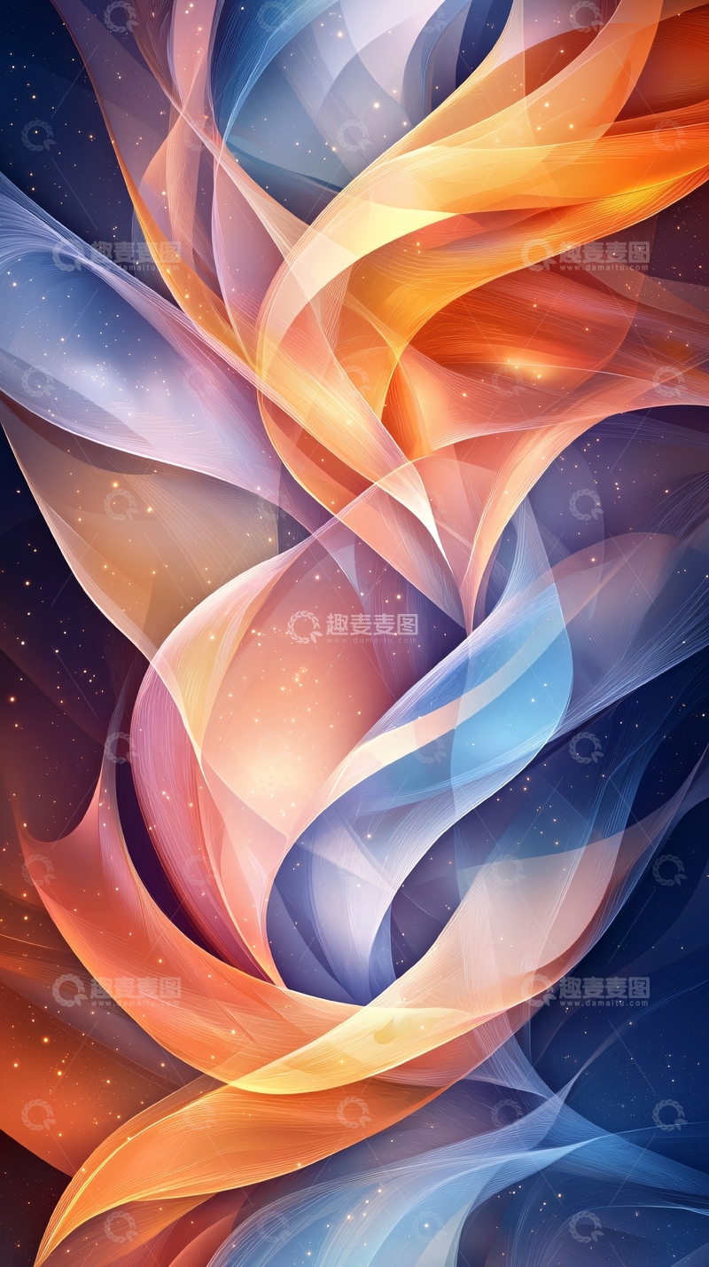 高清大图下载【趣麦麦图】抽象流动曲线