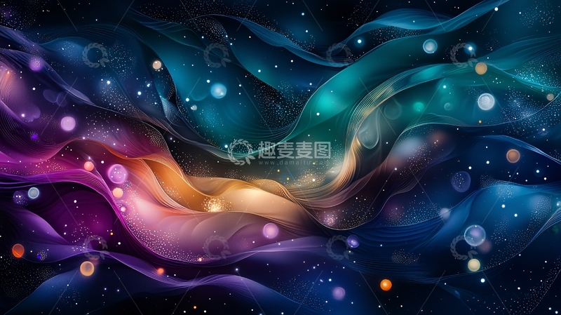 高清大图下载【趣麦麦图】色彩斑斓的流动抽象背景