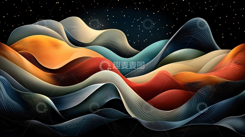高清大图下载【趣麦麦图】抽象波浪图案