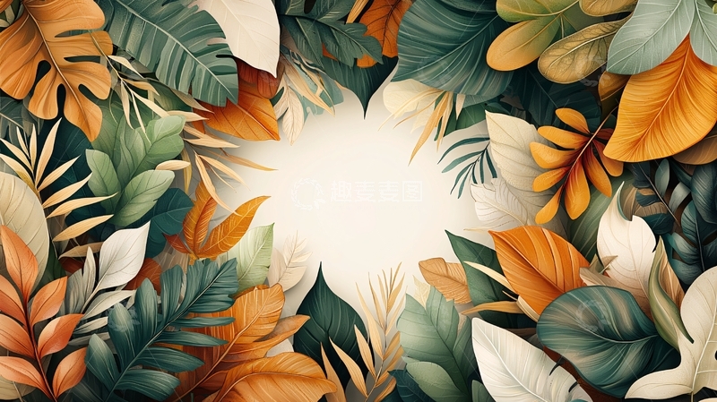 高清大图下载【趣麦麦图】热带植物环绕