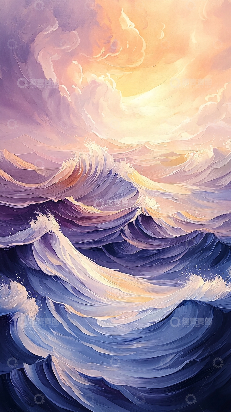 高清大图下载【趣麦麦图】波涛汹涌的海洋