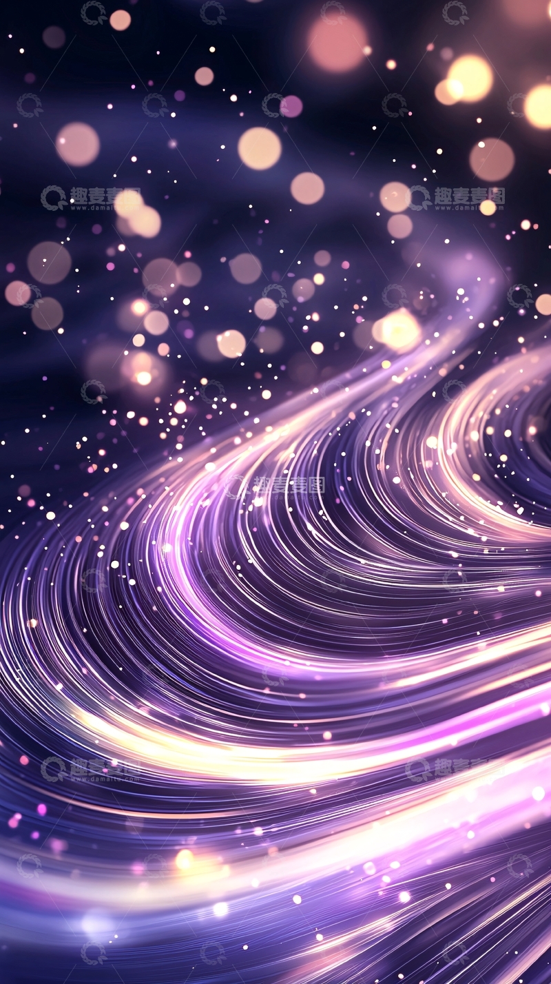 高清大图下载【趣麦麦图】紫色光线流动背景