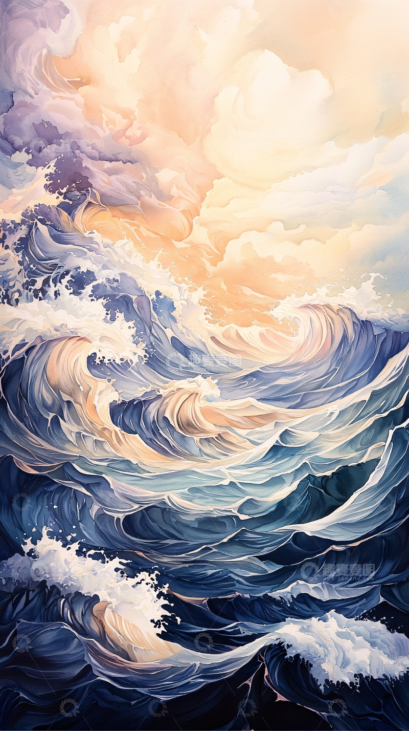 高清大图下载【趣麦麦图】波涛汹涌的海洋