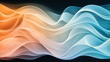 橙色蓝色交织的抽象波浪