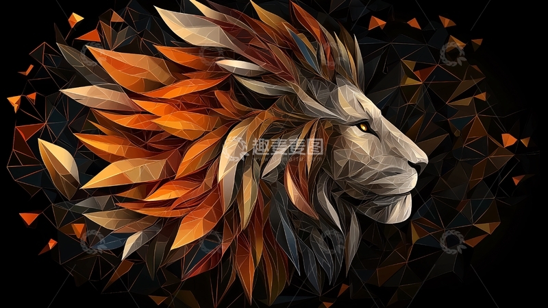 高清大图下载【趣麦麦图】火焰鬃毛的狮子