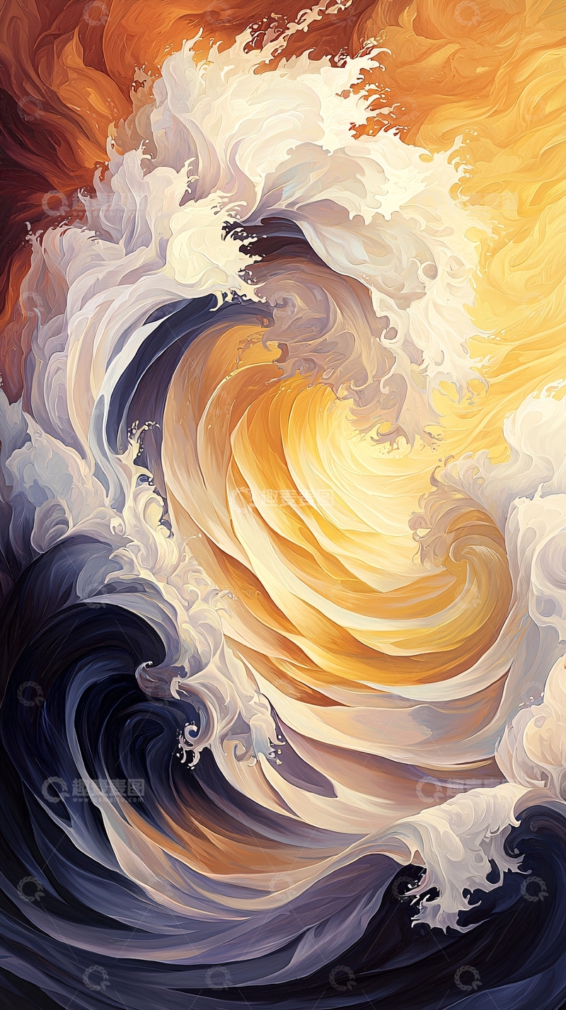 高清大图下载【趣麦麦图】抽象漩涡水彩风