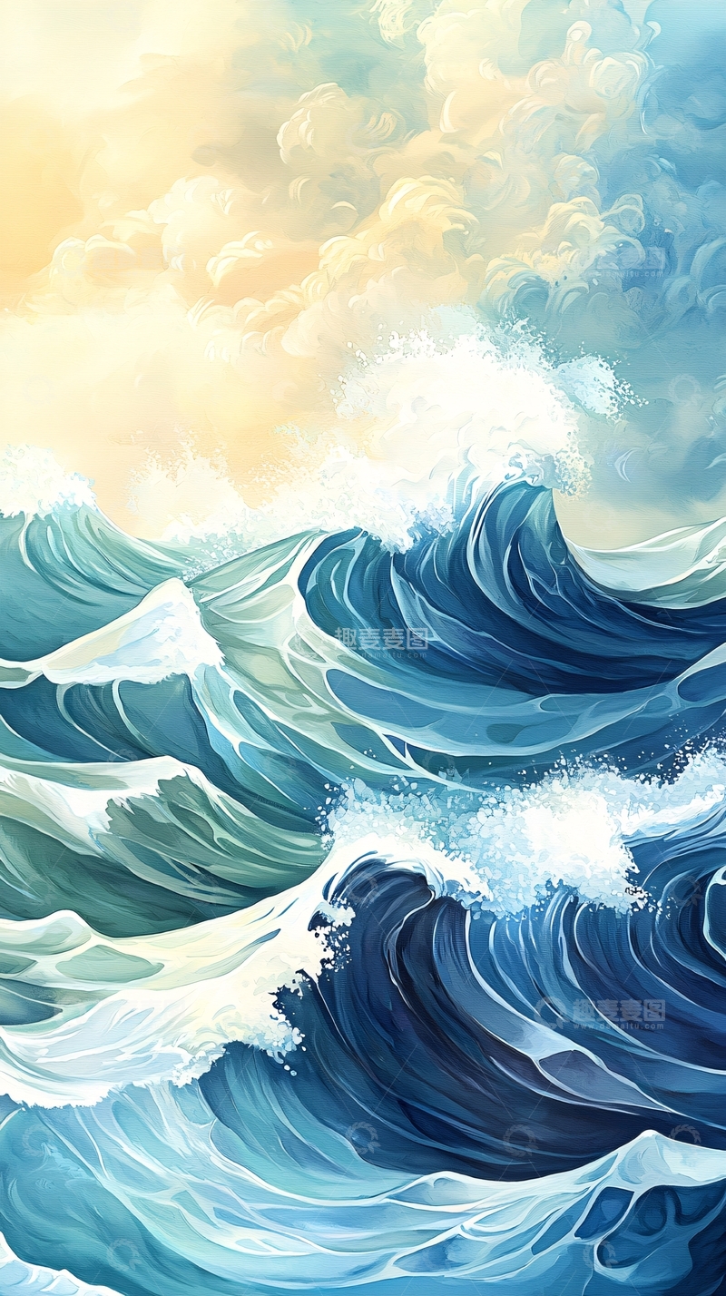 高清大图下载【趣麦麦图】汹涌澎湃的海浪
