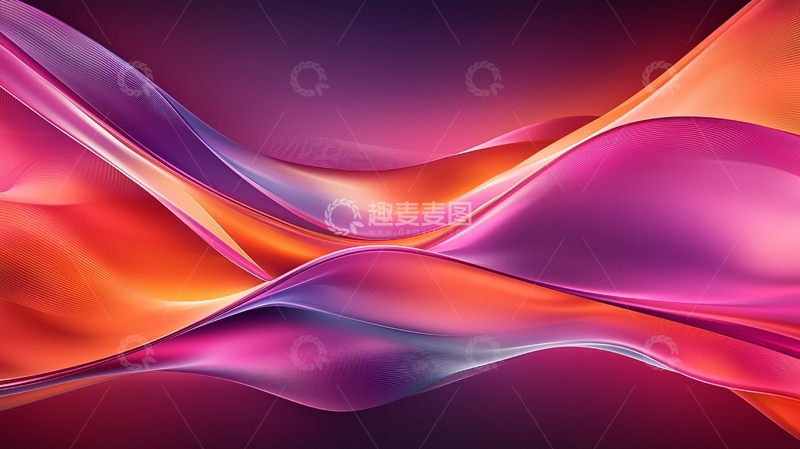 高清大图下载【趣麦麦图】彩色流动曲线背景