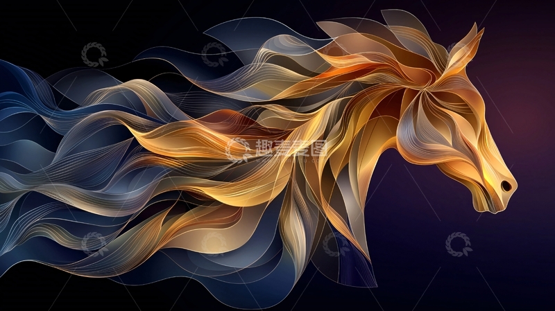 高清大图下载【趣麦麦图】火焰般的马头