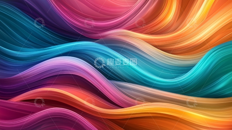 高清大图下载【趣麦麦图】彩色波浪抽象背景
