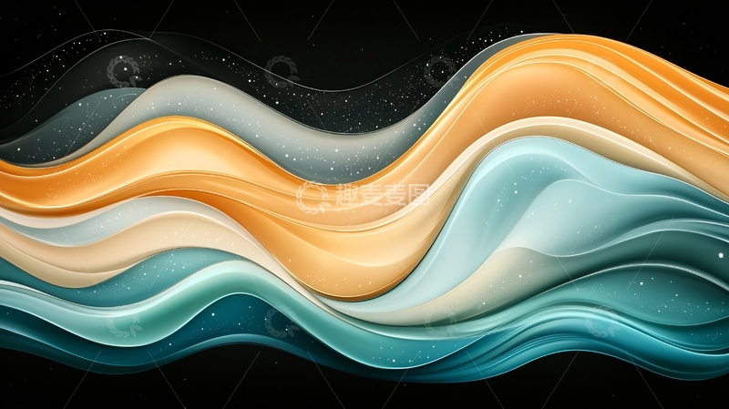 高清大图下载【趣麦麦图】流动的抽象色彩曲线